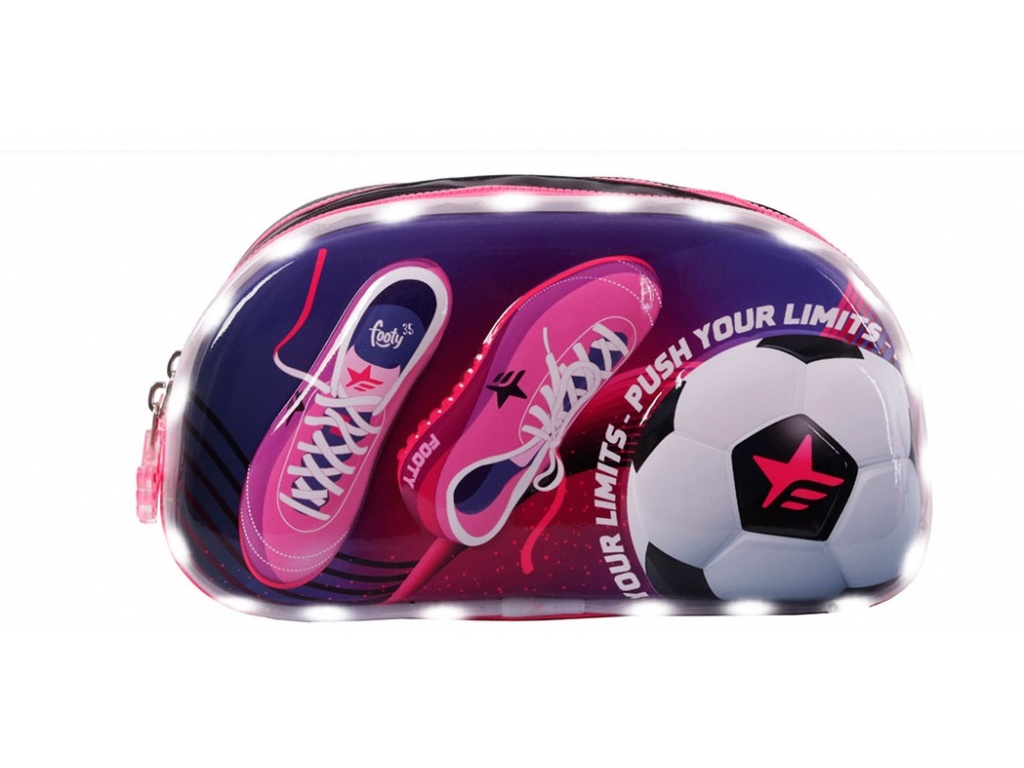 CARTUCHERA FOOTY ROSA C CIERRE CON LUZ LED