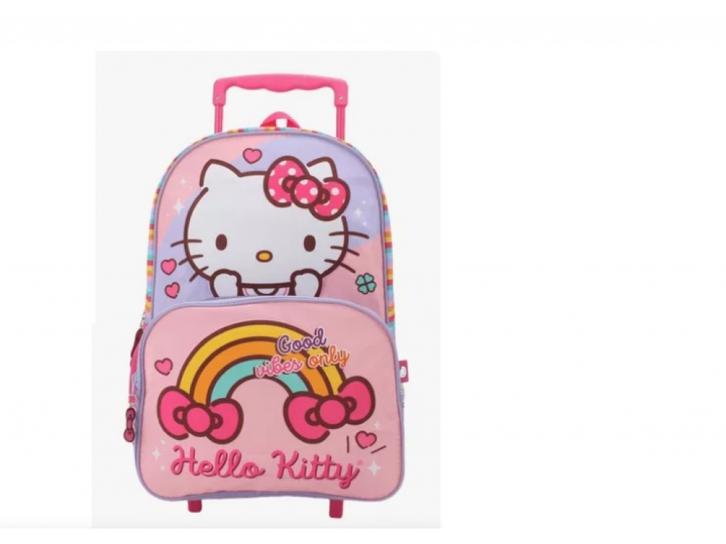 MOCHILA 16 HELLO KITTY CON CARRO Y BOLSILLO DELANTE