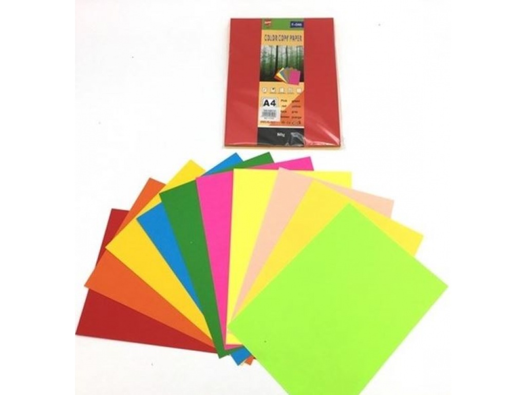 HOJAS A4 PAPEL X100 COLORES FLUO BOLSA